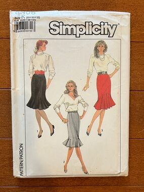 Simplicity 8306 Women's Flared Hem Skirt - Vintage Pattern